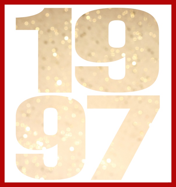 Large Online Invitation card with cut out 1997 Red.