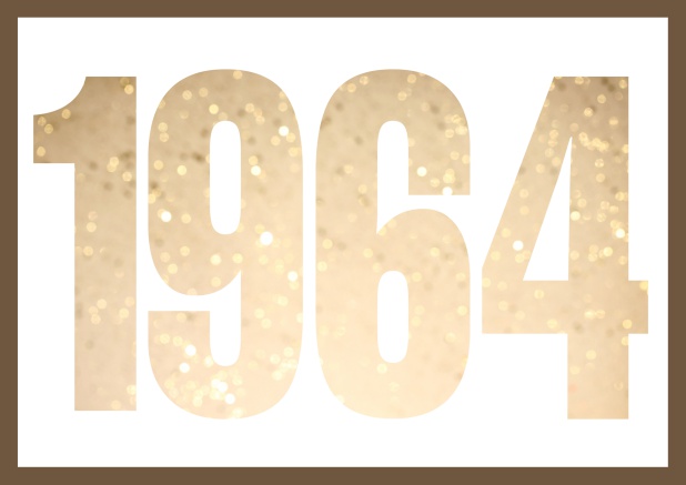 founded 1964 - Gold - 60th Birthday Online Invitation card with cut out 1964 for optional own photo Gold.