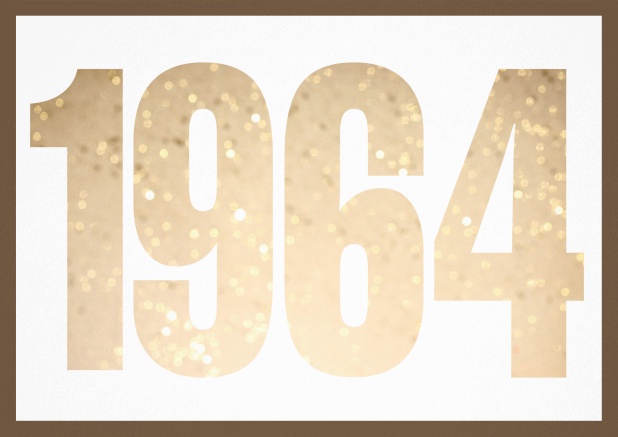 founded 1964 - Gold - 60th Birthday Invitation card with cut out 1964 for optional own photo Gold.