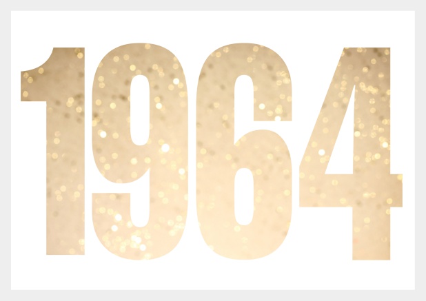 founded 1964 - Grey - 60th Birthday Online Invitation card with cut out 1964 for optional own photo Grey.