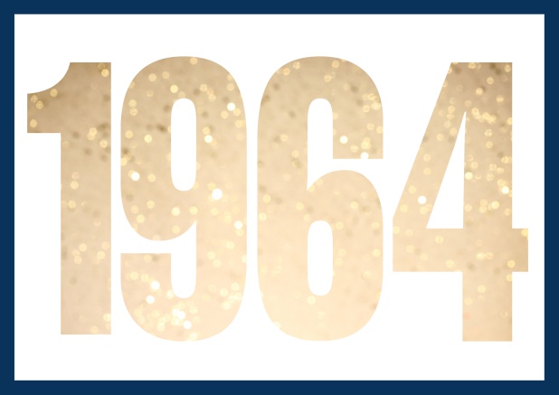founded 1964 - Navy - 60th Birthday Online Invitation card with cut out 1964 for optional own photo Navy.