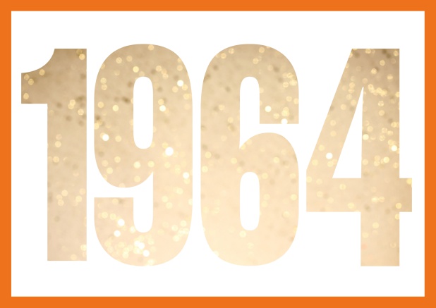 founded 1964 - Orange - 60th Birthday Online Invitation card with cut out 1964 for optional own photo Orange.
