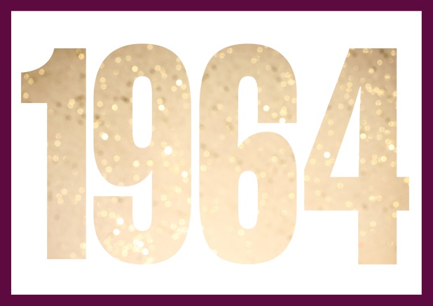 founded 1964 - Purple - 60th Birthday Online Invitation card with cut out 1964 for optional own photo Purple.
