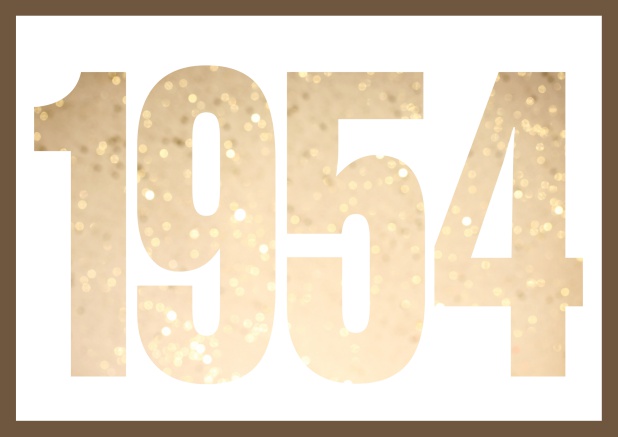 founded 1954 - Gold - 70th Birthday Online Invitation card with cut out 1954 for optional own photo Gold.