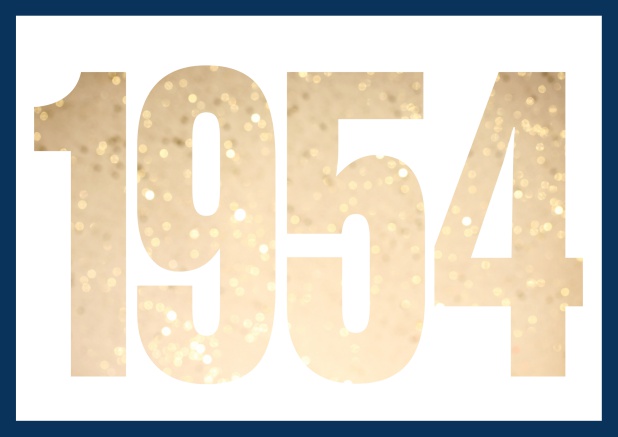 founded 1954 - Navy - 70th Birthday Online Invitation card with cut out 1954 for optional own photo Navy.