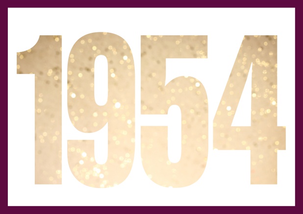 founded 1954 - Purple - 70th Birthday Online Invitation card with cut out 1954 for optional own photo Purple.
