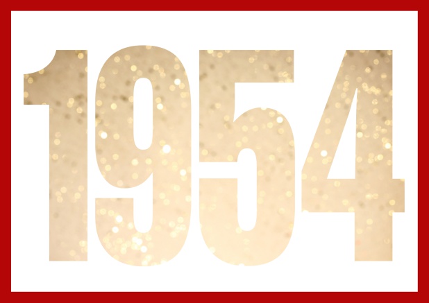 founded 1954 - Red - 70th Birthday Online Invitation card with cut out 1954 for optional own photo Red.