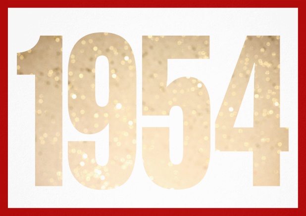 founded 1954 - Red - 70th Birthday Invitation card with cut out 1954 for optional own photo Red.