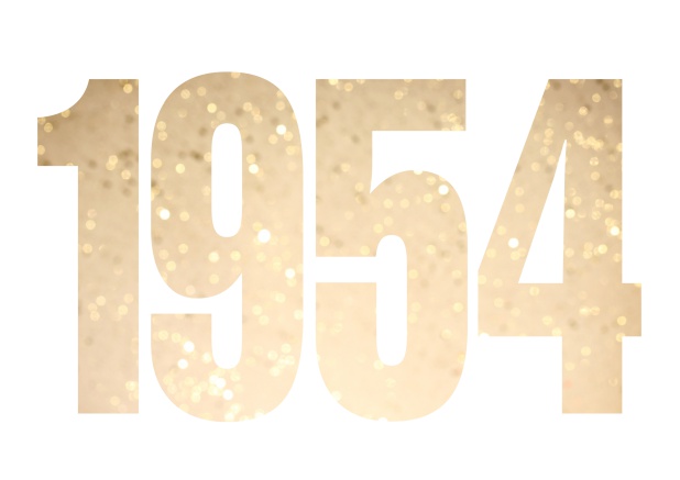 founded 1954 - White - 70th Birthday Online Invitation card with cut out 1954 for optional own photo White.