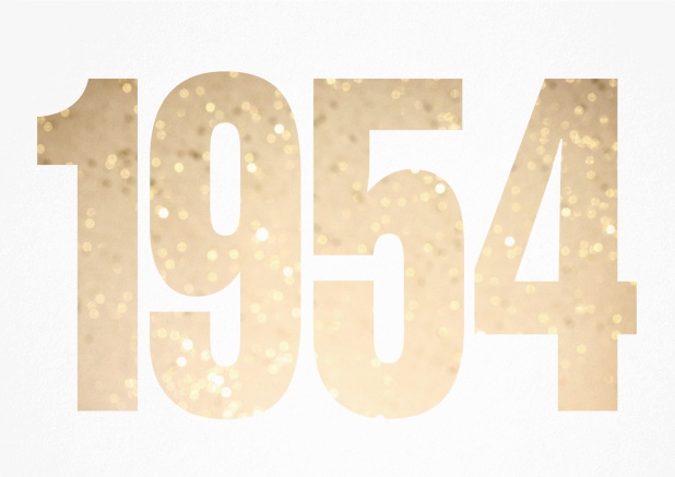 Invitation card with cut out 1954 for optional own photo White.