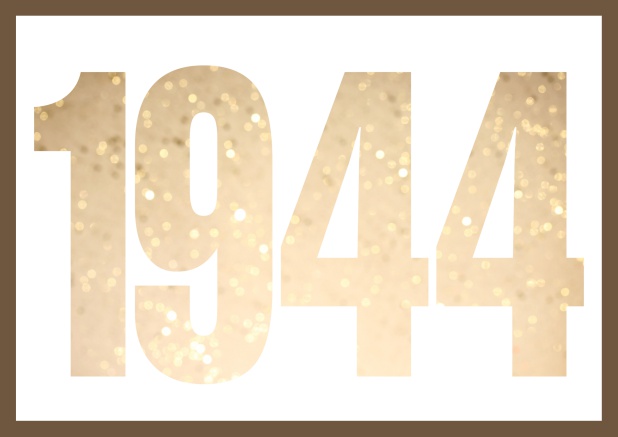 founded 1944 - Gold - 80th Birthday Online Invitation card with cut out 1944 for optional own photo Gold.