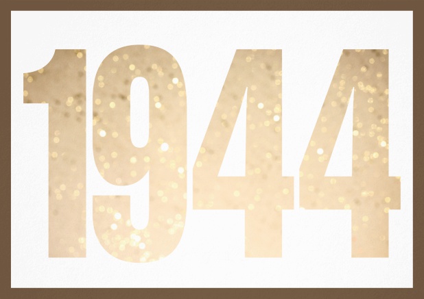 founded 1944 - Gold - 80th Birthday Invitation card with cut out 1944 for optional own photo Gold.