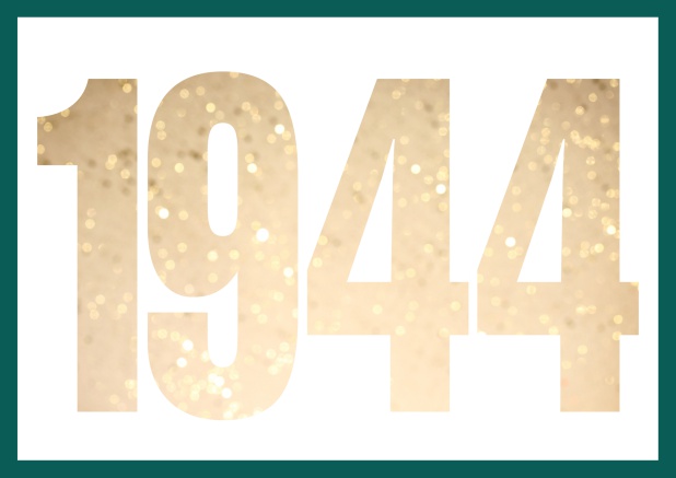 founded 1944 - Green - 80th Birthday Online Invitation card with cut out 1944 for optional own photo Green.