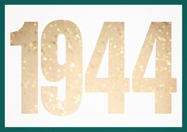founded 1944 - Green - 80th Birthday Invitation card with cut out 1944 for optional own photo Green.
