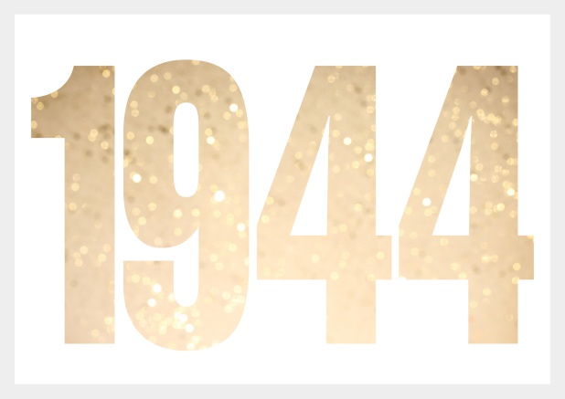 founded 1944 - Grey - 80th Birthday Online Invitation card with cut out 1944 for optional own photo Grey.