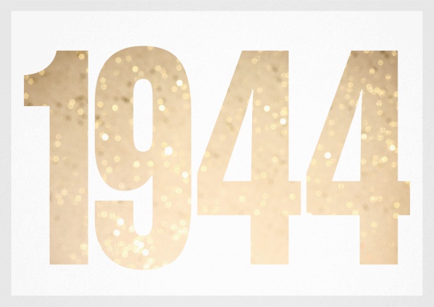 founded 1944 - Grey - 80th Birthday Invitation card with cut out 1944 for optional own photo Grey.
