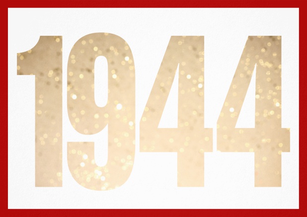 founded 1944 - Red - 80th Birthday Invitation card with cut out 1944 for optional own photo Red.