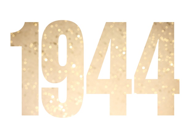 founded 1944 - White - 80th Birthday Online Invitation card with cut out 1944 for optional own photo White.