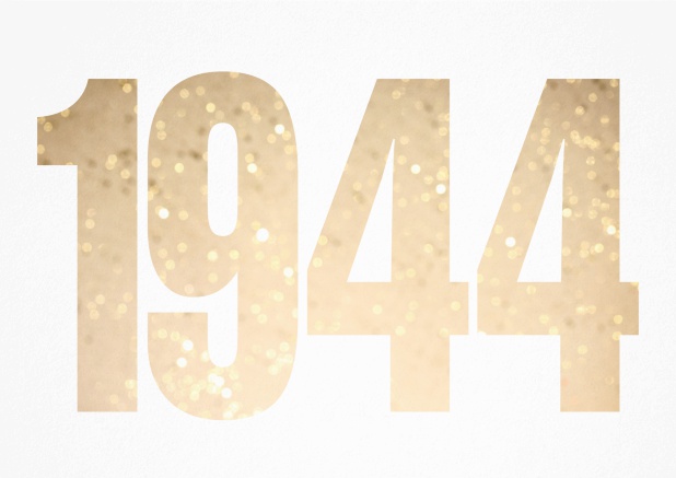 founded 1944 - White - 80th Birthday Invitation card with cut out 1944 for optional own photo White.