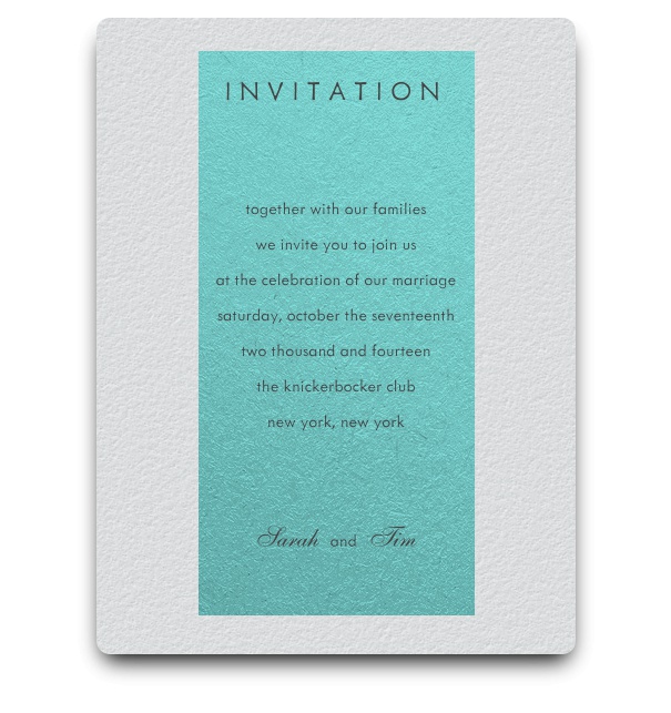 Neckar Riverside - Free designs Mordern invitation card with turquoise textfield.