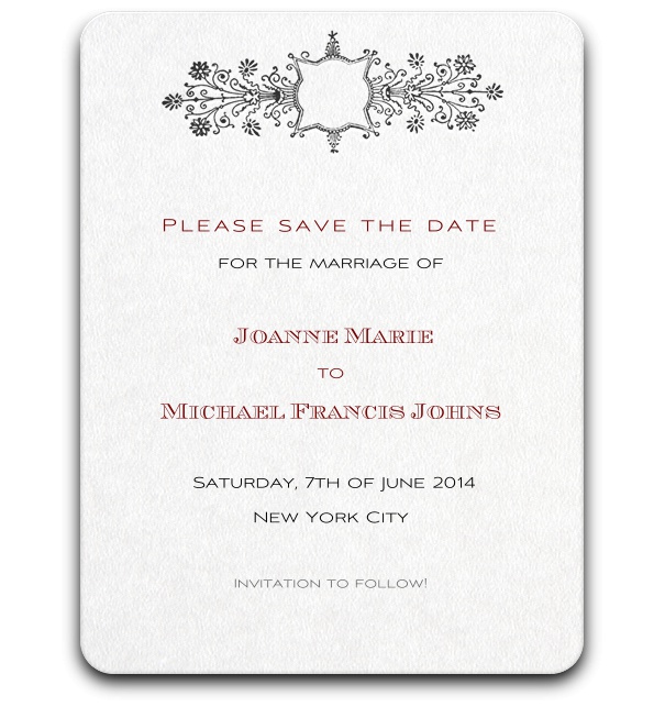 Formal Save the Date Card for weddings.