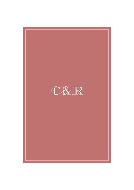 Online Hochzeitseinladungskarte mit charmanten farbigen Textfeld in der Mitte. Rosa.