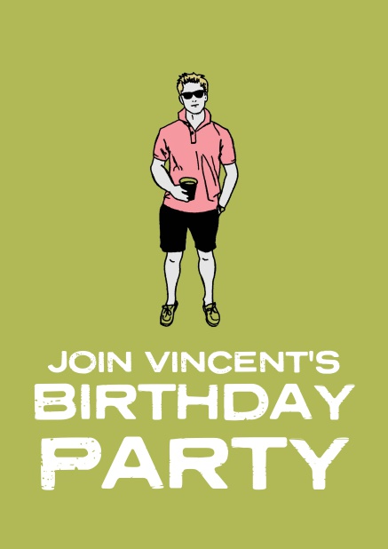 Online Happy Birthday card with cool guy in shades.