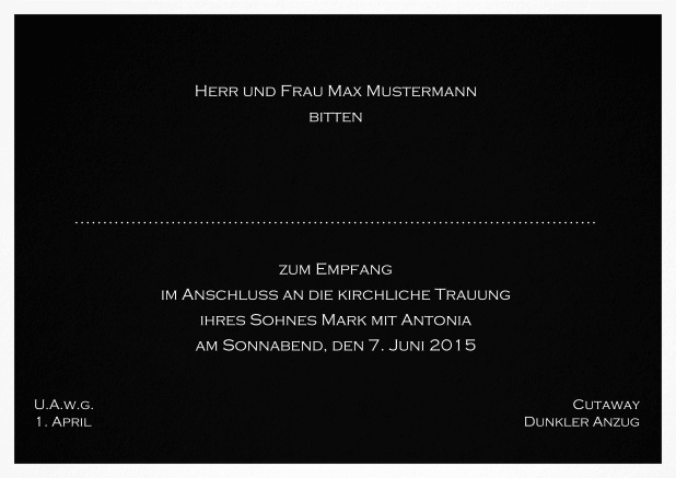 Nacht in Nizza - Schwarz - Klassische Einladungskarten Klassische Karte mit weißem Rahmen- erhältlich in mehreren Farben. Schwarz.