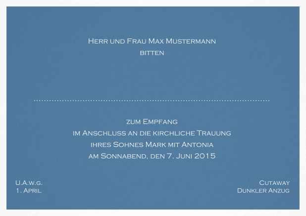 Nacht in Nizza - Blau - Klassische Einladungskarten Klassische Karte mit weißem Rahmen- erhältlich in mehreren Farben. Blau.