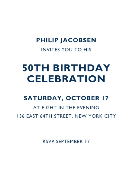 50th birthday online invitations