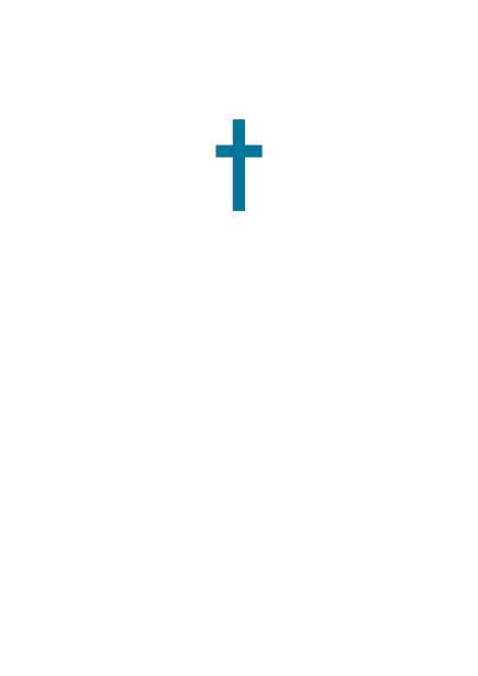 Klassische Online Einladungskarte zur Konfirmation, Kommunion oder Taufe mit Kreuz in mehreren Farbvariationen. Blau.