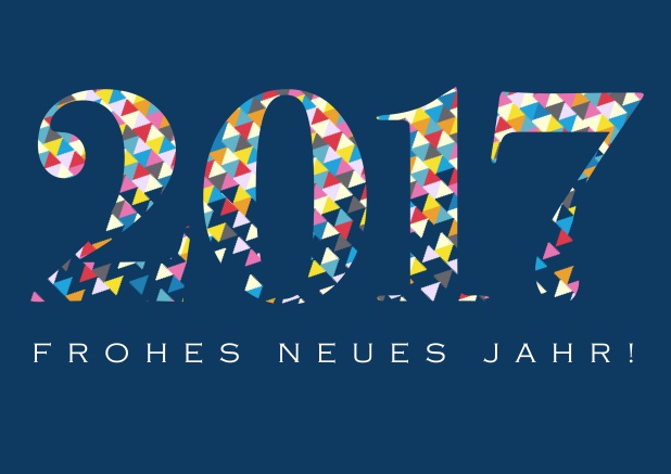 Online Frohes Neues Jahr wünschen bunt und munter. Marine.