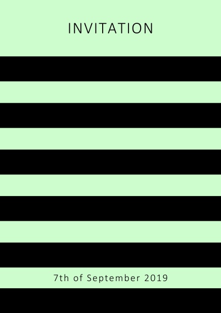 Online invitation card with black stripes in the color of your choice. Green.