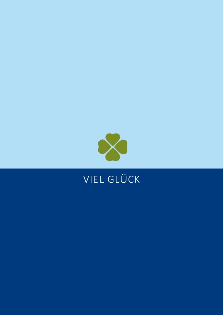 Grünes Kleeblatt Glück - Marine - Glück & Anteilnahme Online Glückwunschkarte mit grünem Kleeblatt Marine.