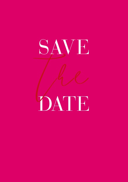 Online Save the Date Karte mit schwungvollem The in Save The Date. Rosa.