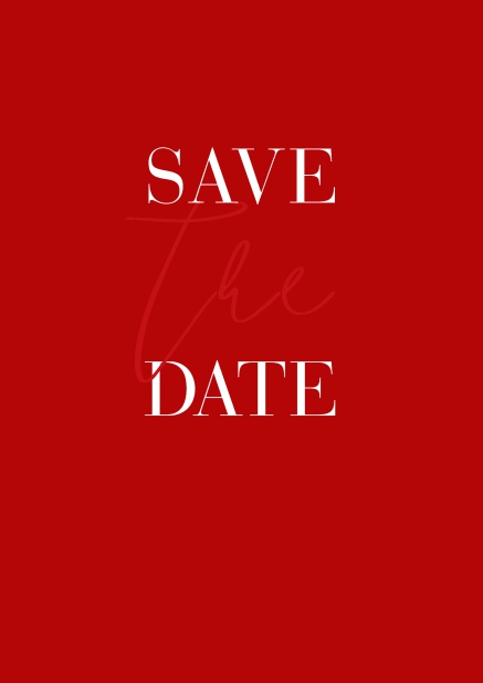Online Save the Date Karte mit schwungvollem The in Save The Date. Rot.