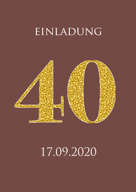 Online Einladungskarte zum 20. Jahrestag mit animierten goldenen Mosaiksteinen. Gold.