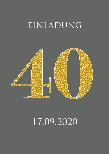 Online Einladungskarte zum 20. Jahrestag mit animierten goldenen Mosaiksteinen. Grau.