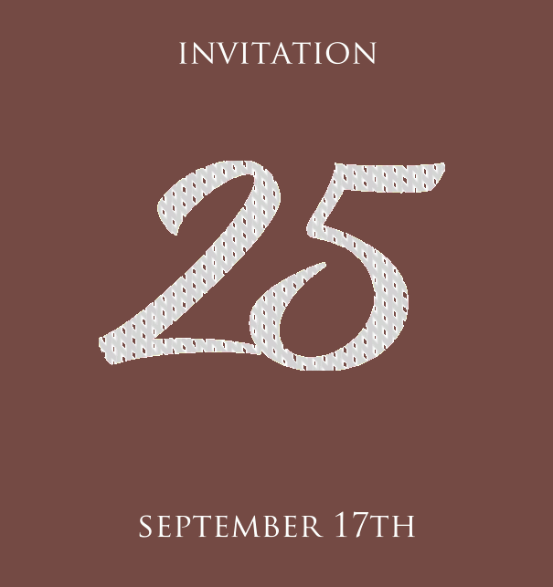 25th anniversary animated paperless invitation card with large animated silver 25 Gold.