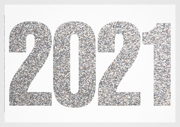 2021 silver glitter - Grey - Corporate Photo invitation card with cut out 2021 in landscape Grey.
