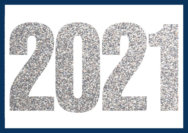 2021 silver glitter - Navy - Corporate Online invitation card with cut our 2021 for your own photo Navy.