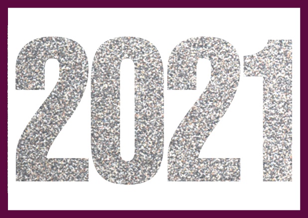2021 silver glitter - Purple - Corporate Online invitation card with cut our 2021 for your own photo Purple.