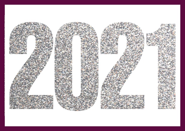 Online invitation card with cut our 2021 for your own photo Purple.