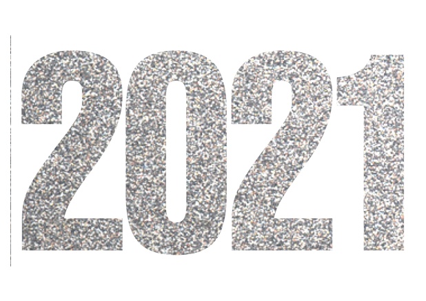 2021 silver glitter - White - Corporate Online invitation card with cut our 2021 for your own photo White.