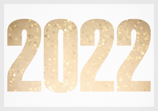 Grusskarte mit ausgeschnittener Zahl 2022 Grau.