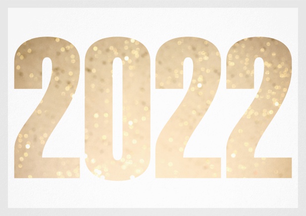 2022 feiern querformat - Grau - Silvester Grusskarte mit ausgeschnittener Zahl 2022 Grau.
