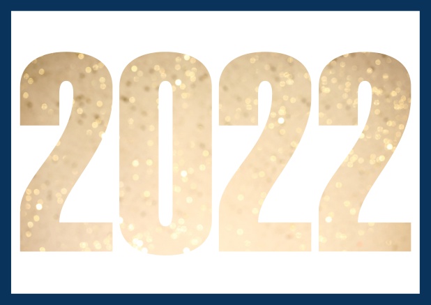 2022 feiern querformat - Marine - Silvester Online Grusskarte mit ausgeschnittener Zahl 2022 Marine.