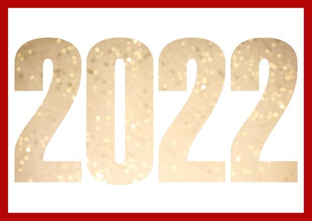 Online Grusskarte mit ausgeschnittener Zahl 2022 Rot.