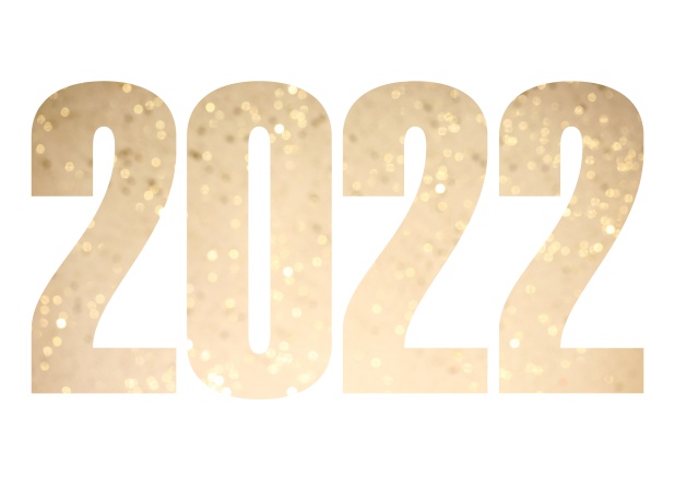 2022 feiern querformat - Weiss - Silvester Online Grusskarte mit ausgeschnittener Zahl 2022 Weiss.