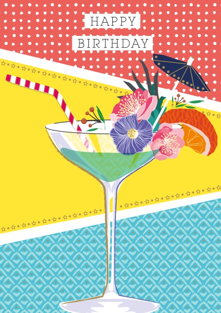 Online Birthday Card with cocktail drink